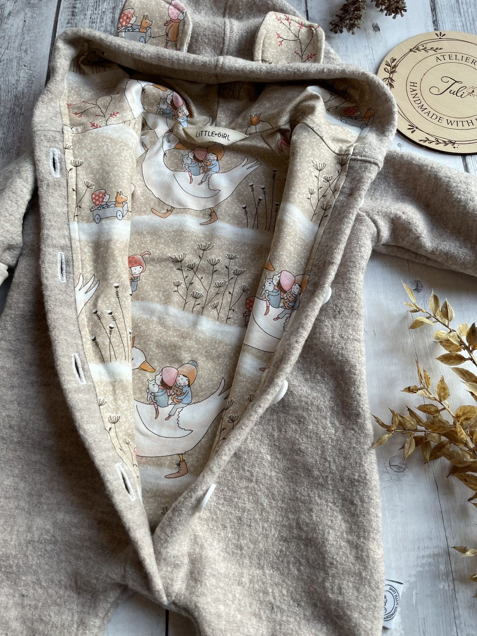 Merinowalk-Overall beige/beige – Bild 4